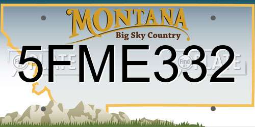 5FME332 Montana License Plate