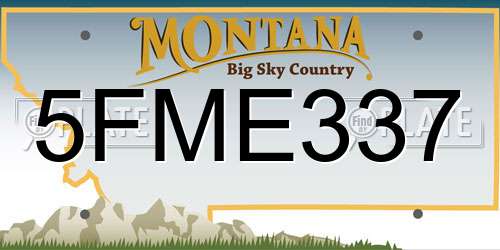 5FME337 Montana License Plate