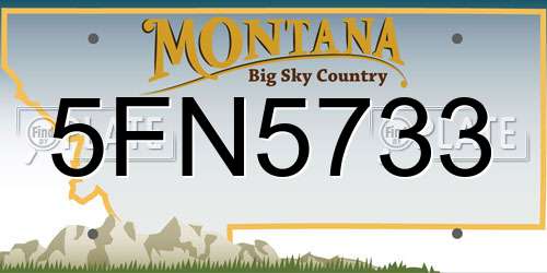 5FN5733 Montana License Plate