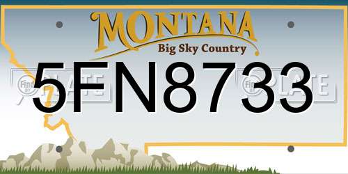 5FN8733 Montana License Plate
