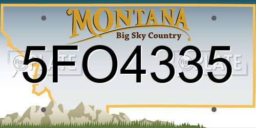 5FO4335 Montana License Plate