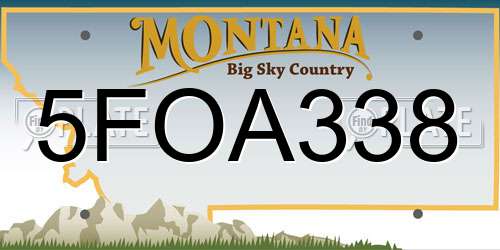 5FOA338 Montana License Plate