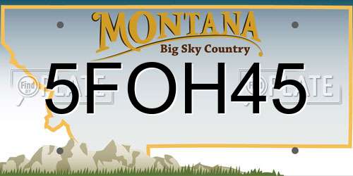 5FOH45 Montana License Plate