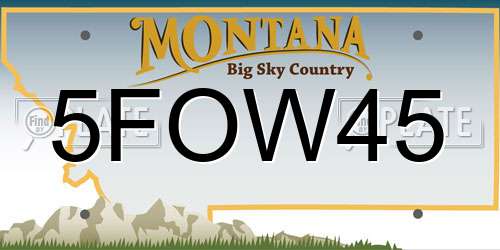 5FOW45 Montana License Plate