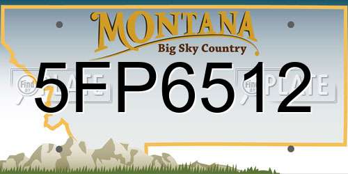 5FP6512 Montana License Plate