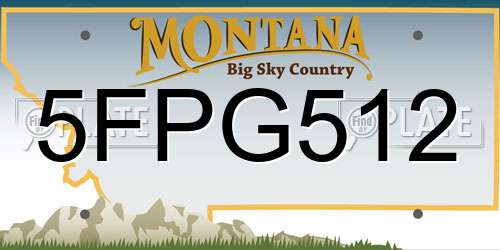 5FPG512 Montana License Plate