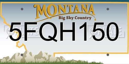 5FQH150 Montana License Plate