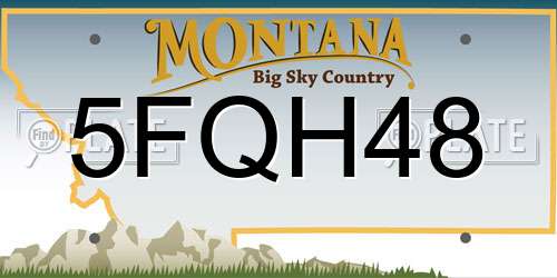 5FQH48 Montana License Plate