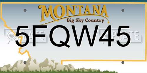 5FQW45 Montana License Plate