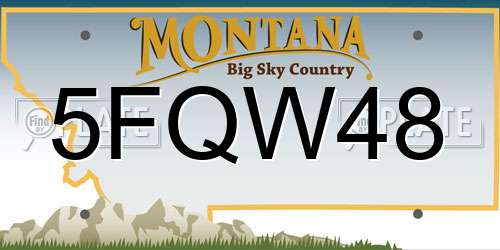 5FQW48 Montana License Plate