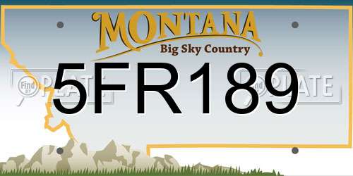 5FR189 Montana License Plate