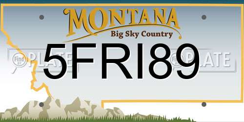 5FRI89 Montana License Plate