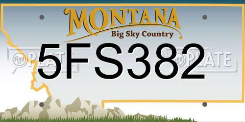 5FS382 Montana License Plate