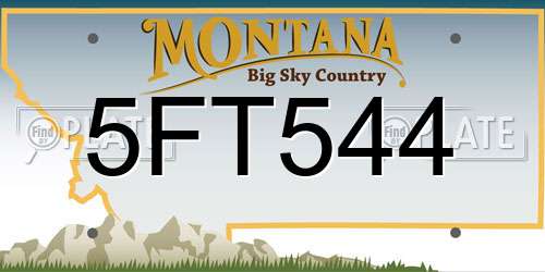 5FT544 Montana License Plate