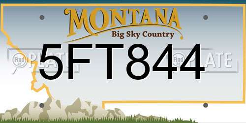 5FT844 Montana License Plate