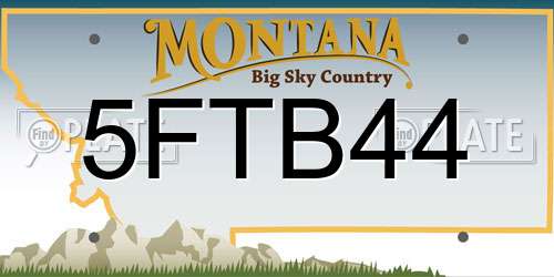5FTB44 Montana License Plate