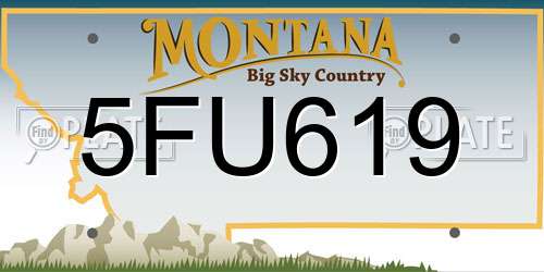 5FU619 Montana License Plate