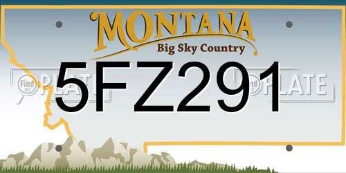 5FZ291 Montana License Plate
