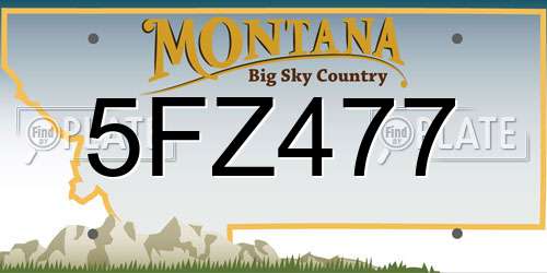 5FZ477 Montana License Plate