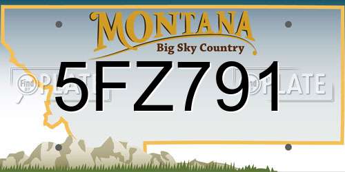 5FZ791 Montana License Plate