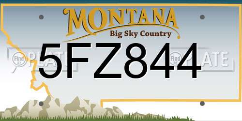 5FZ844 Montana License Plate