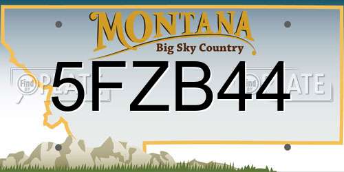 5FZB44 Montana License Plate