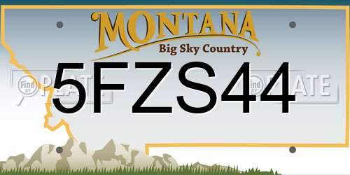 5FZS44 Montana License Plate