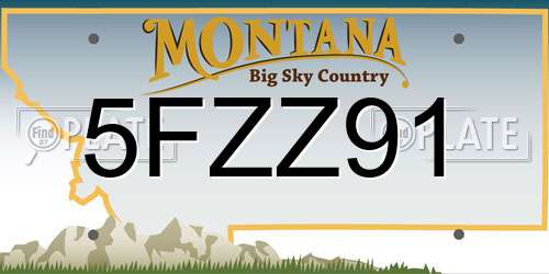 5FZZ91 Montana License Plate