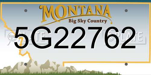 5G22762 Montana License Plate