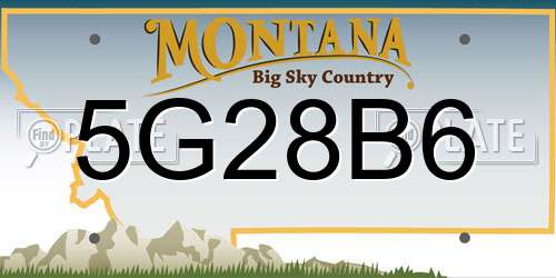 5G28B6 Montana License Plate