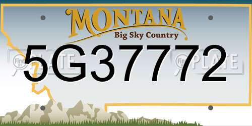 5G37772 Montana License Plate