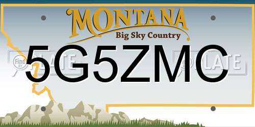 5G5ZMC Montana License Plate