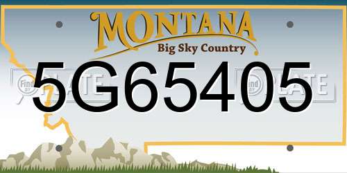 5G65405 Montana License Plate