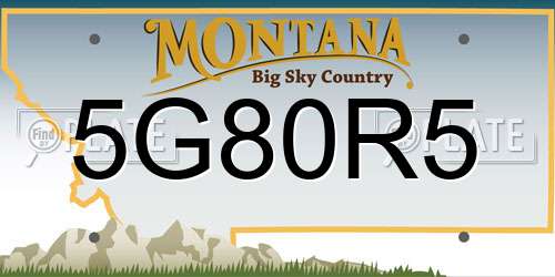 5G80R5 Montana License Plate