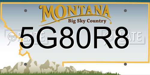 5G80R8 Montana License Plate