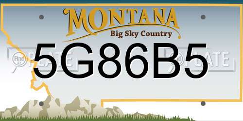 5G86B5 Montana License Plate