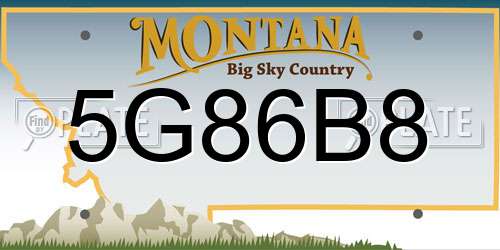 5G86B8 Montana License Plate