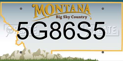 5G86S5 Montana License Plate