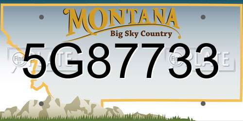 5G87733 Montana License Plate