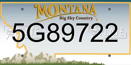 5G89722 Montana License Plate