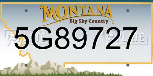 5G89727 Montana License Plate