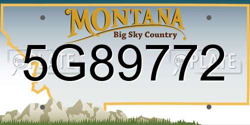 5G89772 Montana License Plate