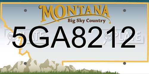 5GA8212 Montana License Plate