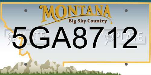 5GA8712 Montana License Plate