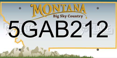 5GAB212 Montana License Plate