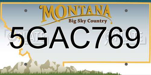 5GAC769 Montana License Plate