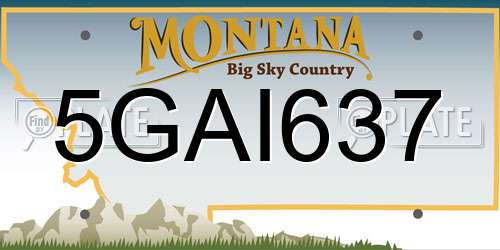 5GAI637 Montana License Plate