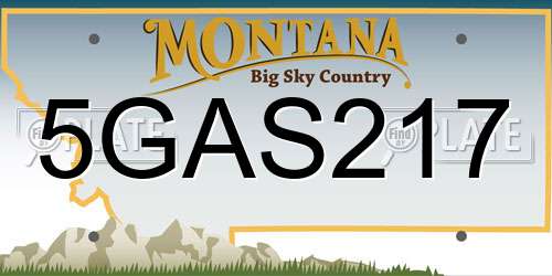 5GAS217 Montana License Plate