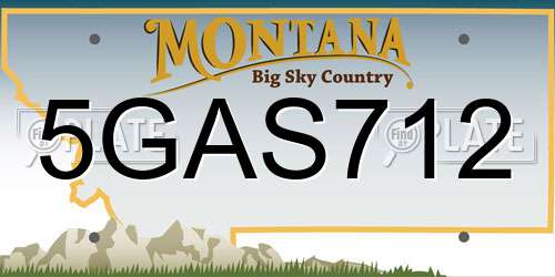 5GAS712 Montana License Plate