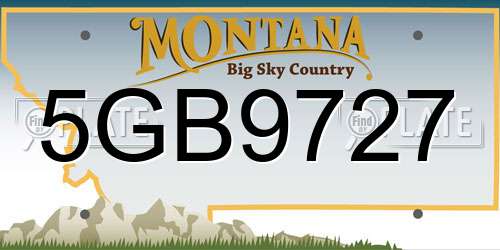 5GB9727 Montana License Plate